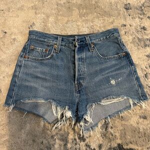 Levi’s high rise 501 denim shorts